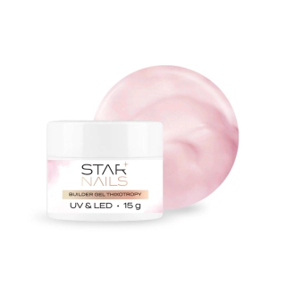 UV/LED Builder Gel Thixotropy, 15g - 005, Powder Pink - stavební tixo gel s tekutou pamětí