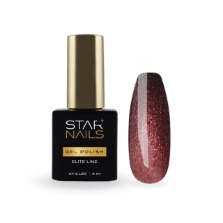 UV/LED Gel Polish Elite Line Cat Eye 6ml - 013, Rustic - vínově červený gel lak