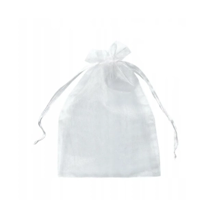 Dárkový pytlík 10x9 cm organza - bílý, 1ks