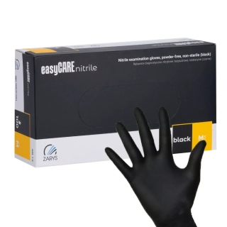 Nitrilové rukavice bez latexu, černé (M) - 50 párů