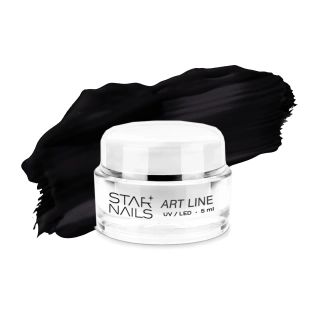 UV/LED Gel Art Line, 5ml, SN 1701 - Black - barevný gel