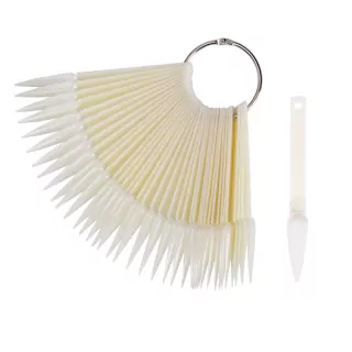 Vzorník na UV gel/ gel lak/ lak, NATURAL - tvar stiletto, vějíř