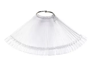 Vzorník na UV gel/ gel lak/ lak, CLEAR - tvar squoval, vějíř