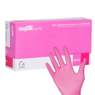 Nitrilové rukavice bez latexu, růžové (S) - 50 párů