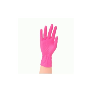 Nitrilové rukavice bez latexu, růžové (S) - 5 párů
