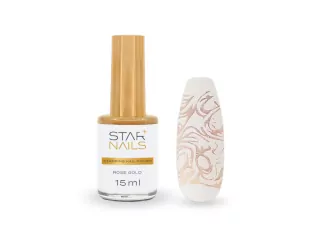 Stamping Nail Polish Starnails, 15ml - Rose Gold - zdobicí lak