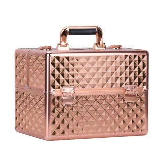 Kosmetický kufr - ROSE GOLD DIAMOND, XL