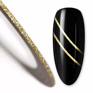 Samolepící zdobící páska na nehty Gold Glitter - 1 mm
